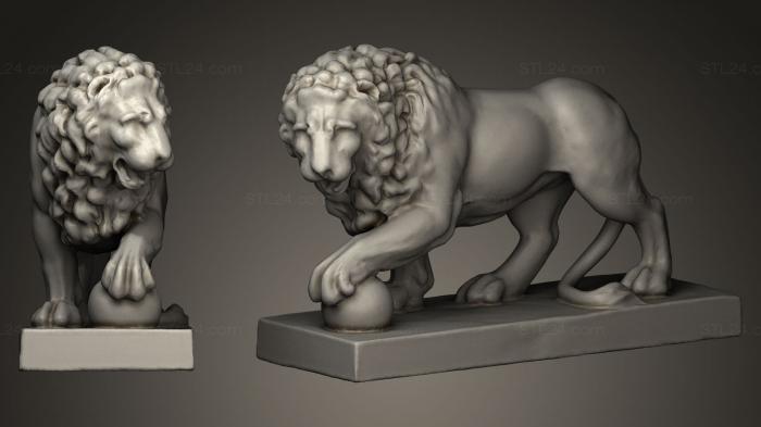 Статуэтки львы тигры сфинксы (Лев Медичи, STKL_0178) 3D модель для ЧПУ станка